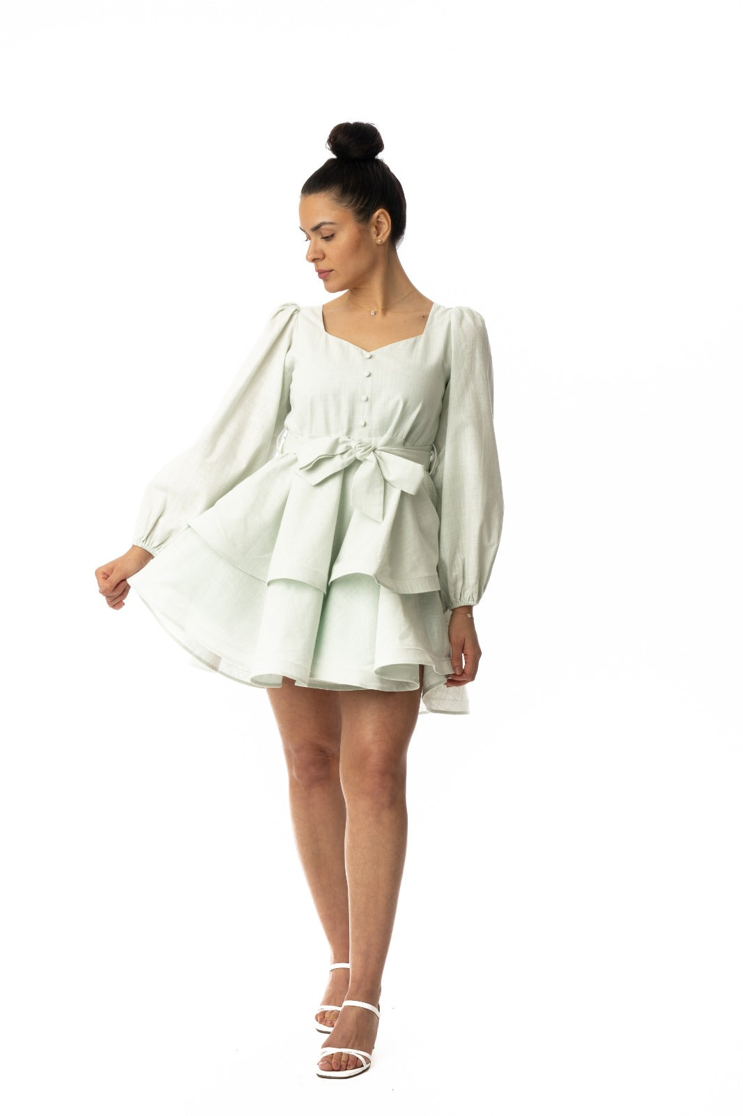 London Balloon Sleeve Dress