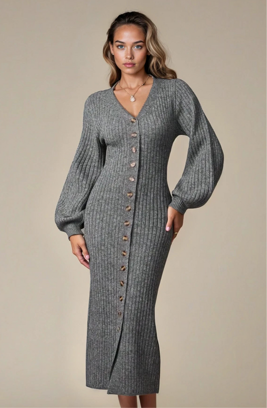 Knitted Button Down Dress